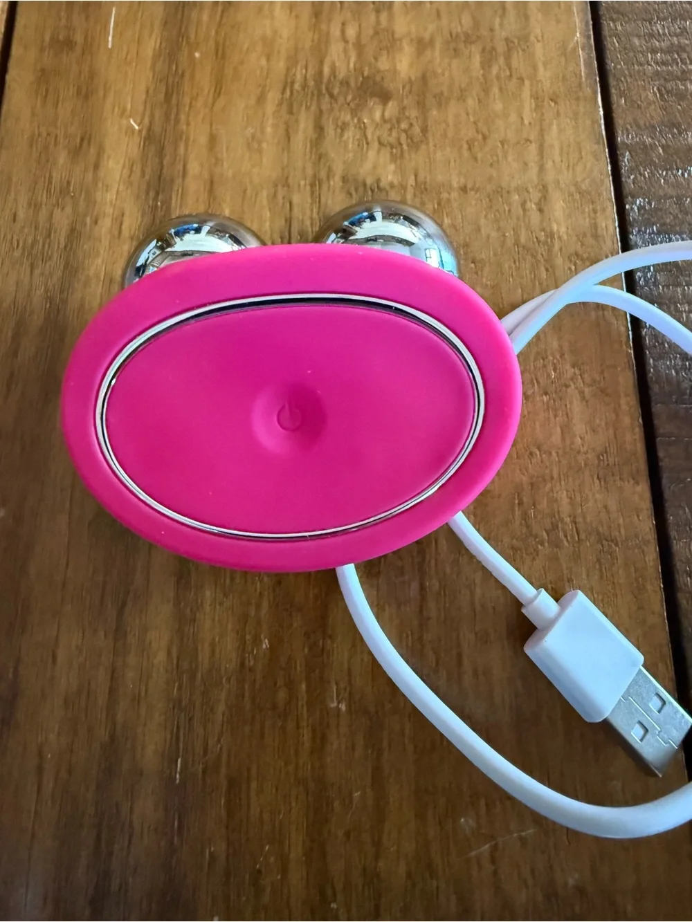 FOREO Bear Hot Pink Dual-Head Facial Massager with USB Charger